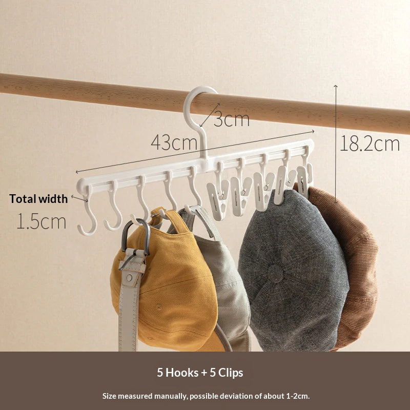 Household hanging hats, storage artifacts, clothes drying, hanging shelves, hooks, wardrobe finishing without traces, multi-clip hangers