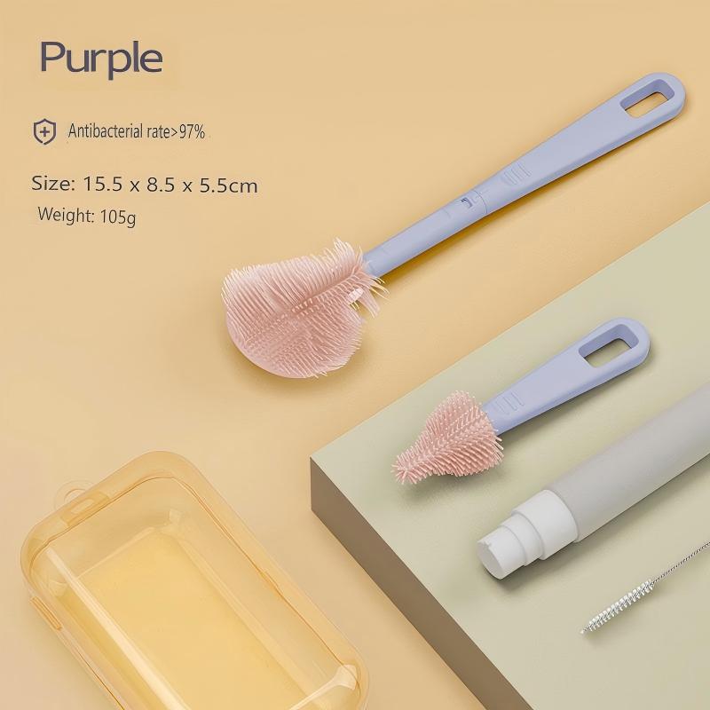 Baby silicone portable bottle cleaning brush travel set storage box