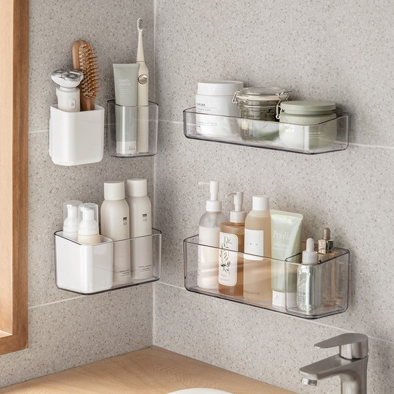 Toilet Shelf No Punching Bathroom Wash Desk Wall Storage Rack Wall Hanging Cosmetics Storage Box