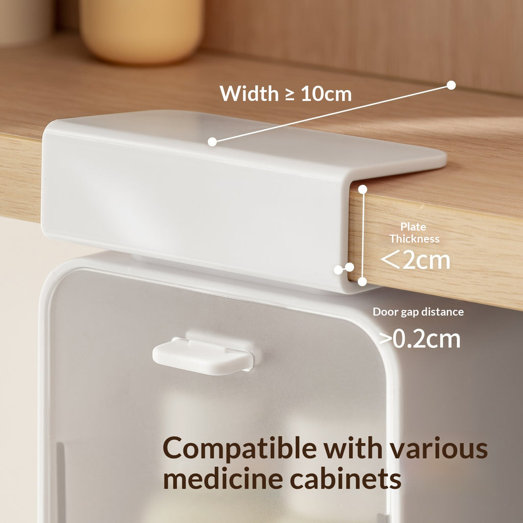 Mirror cabinet storage box hanging under dust belt flip cover cosmetics makeup remover cotton swab bathroom bathroom rack