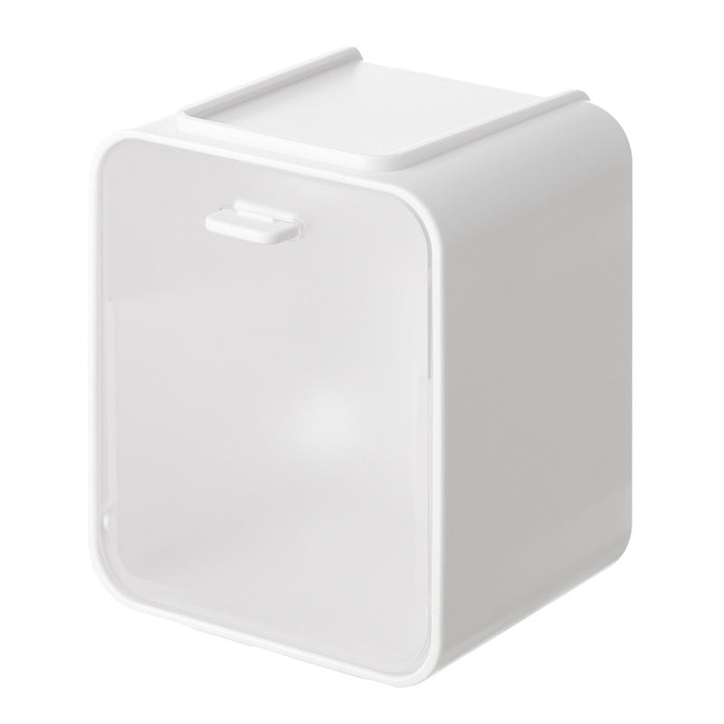 Mirror cabinet storage box hanging under dust belt flip cover cosmetics makeup remover cotton swab bathroom bathroom rack