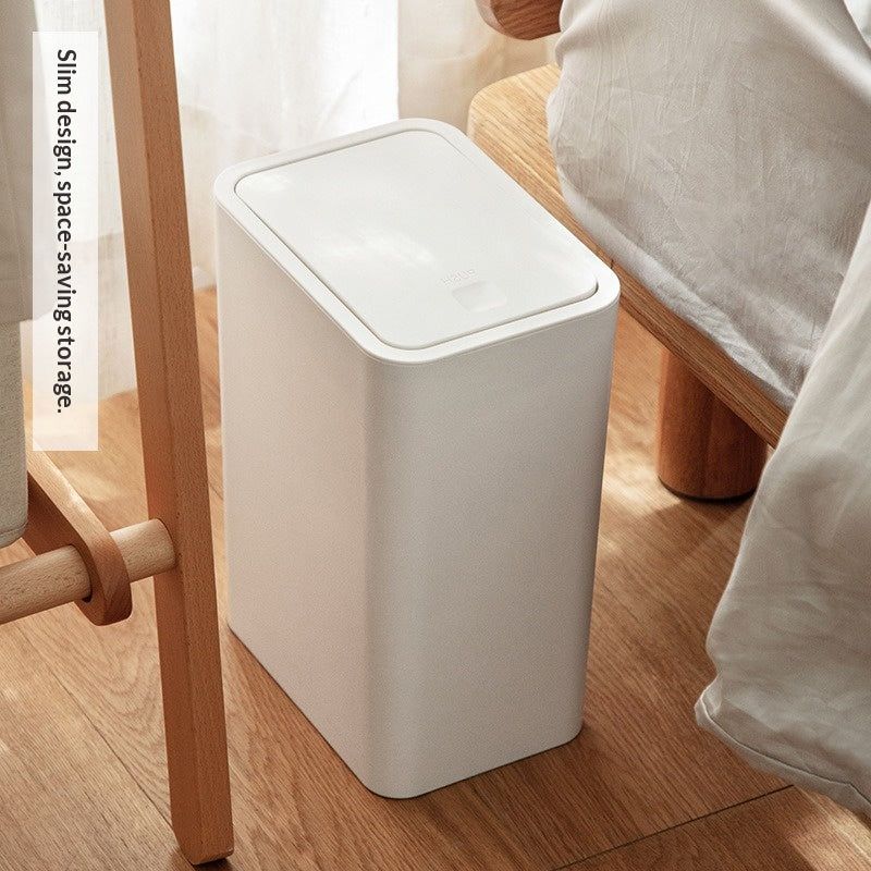 Press-type trash can with lid, household kitchen, bathroom, bathroom, toilet, trash can, creative paper basket