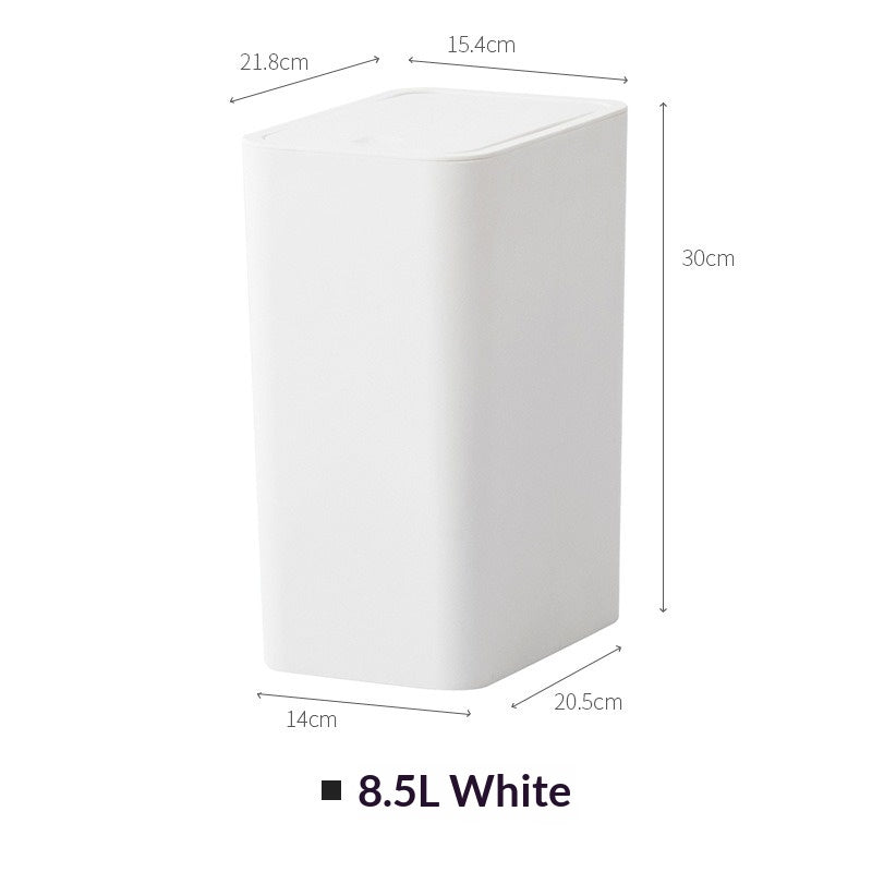 Press-type trash can with lid, household kitchen, bathroom, bathroom, toilet, trash can, creative paper basket