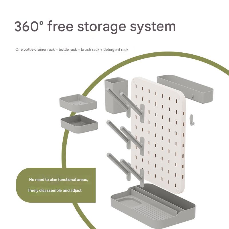 Detachable baby bottle drying rack